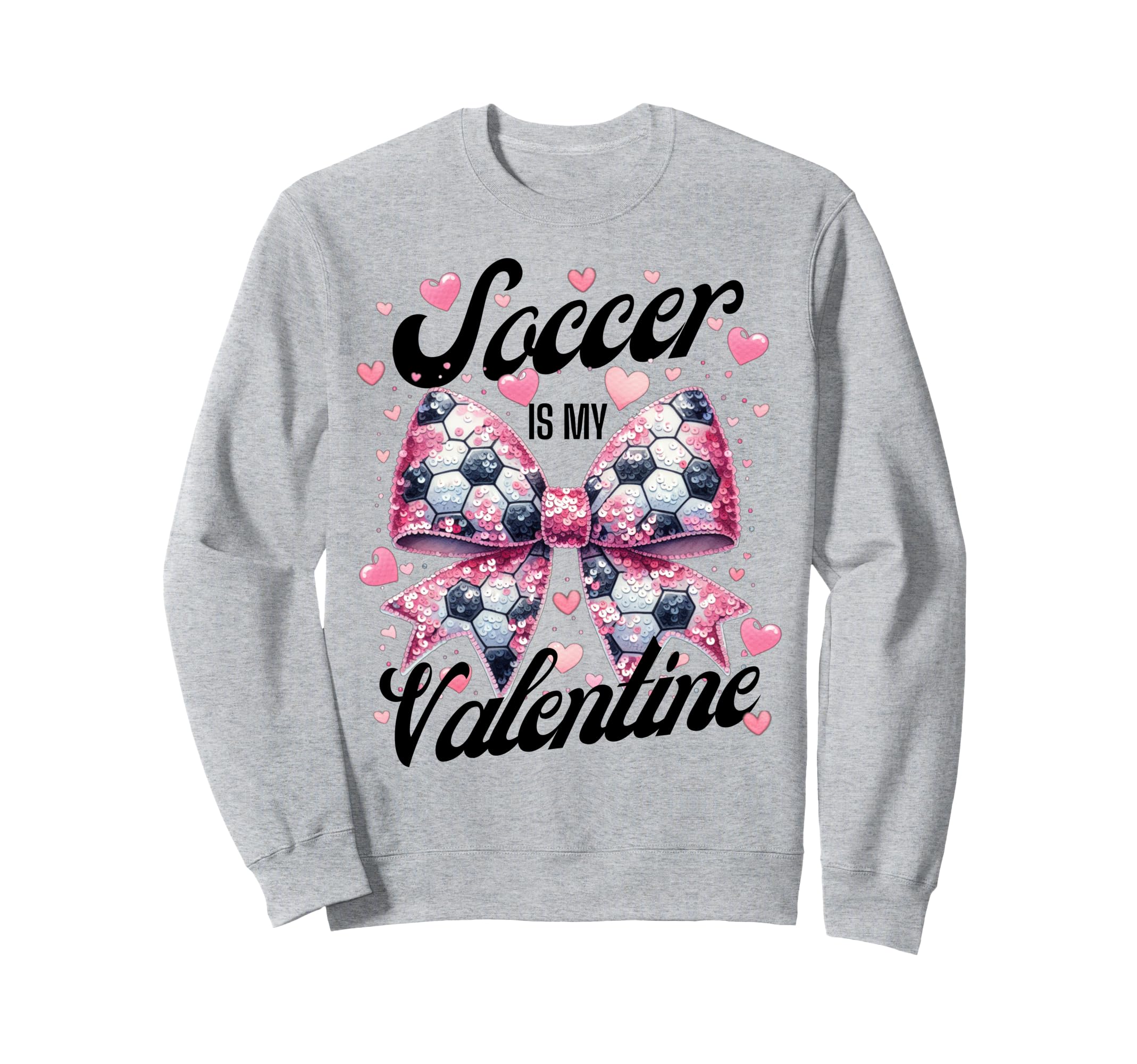 Soccer Is My Valentine Coquette Sweatshirt - Minimalist Print for Adults