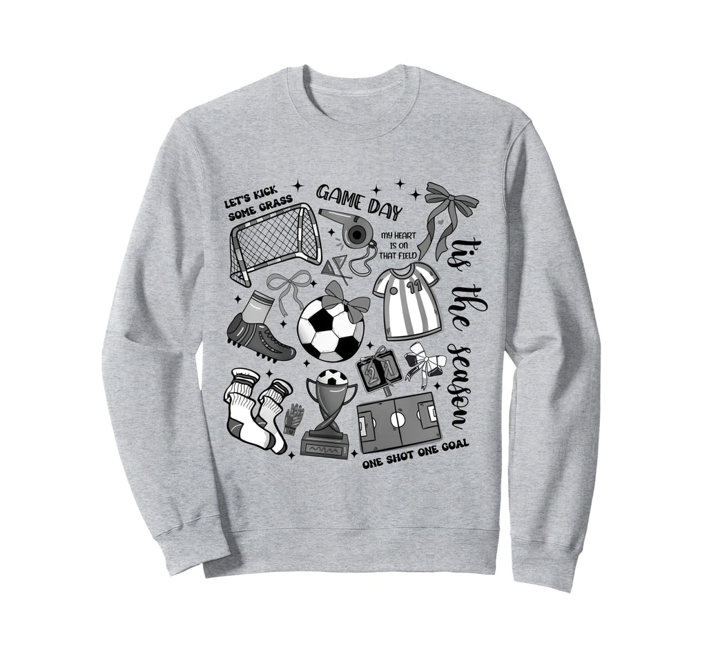 Game Day Soccer Coquette Soccer Bow Sweatshirt - Graphic Print Unisex