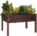 MUPATER 4' x 2' Raised Garden Bed, Raised Garden Bed with Four Legs & Elevated Planter Box and Drainage Holes for Herbs and Vegetables, Outdoor and Indoor, Rustic