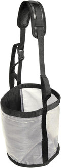 Majestic Ally Horse Feed Bag, Heavy Duty Nylon Mesh Grain Feed Bag, Adjustable Strap with Durable Snap and Elastic Straps, Comfort Neck Pad and Nose Pad- Large (Draft, Beige)