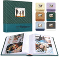 RECUTMS 4x6 Photo Album 200 Photos Memo, Photo Album with Writing Space, Leather Cover Window, 200 Picture Photo Album for Wedding Family Baby Christmas Valentine's Day Anniversary (Dark Green)