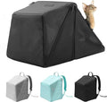 Expandable Cat Backpack Carrier Pet Soft-Sided Mesh Backpack Carrier for Cats Small Dogs Dual-Layer Ventilated Privacy Cat Backpack for Travel Outdoor Camping (Midnight Black)