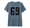Number 69 Distressed Grunge Jersey T-Shirt - Custom Art Print Men Women