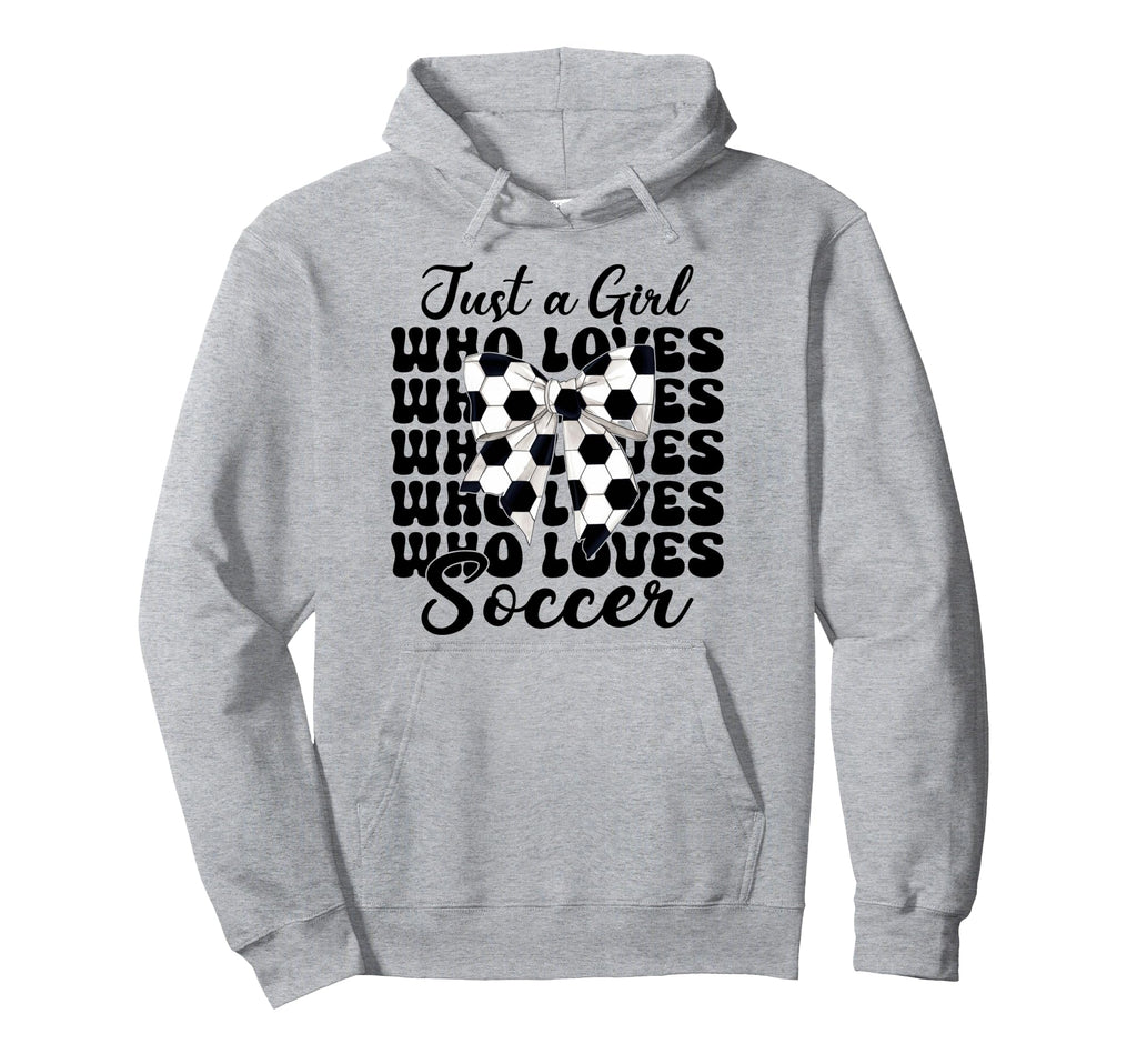 Just Who Loves Soccer Coquette Bow Hoodie - Streetwear Style Unisex