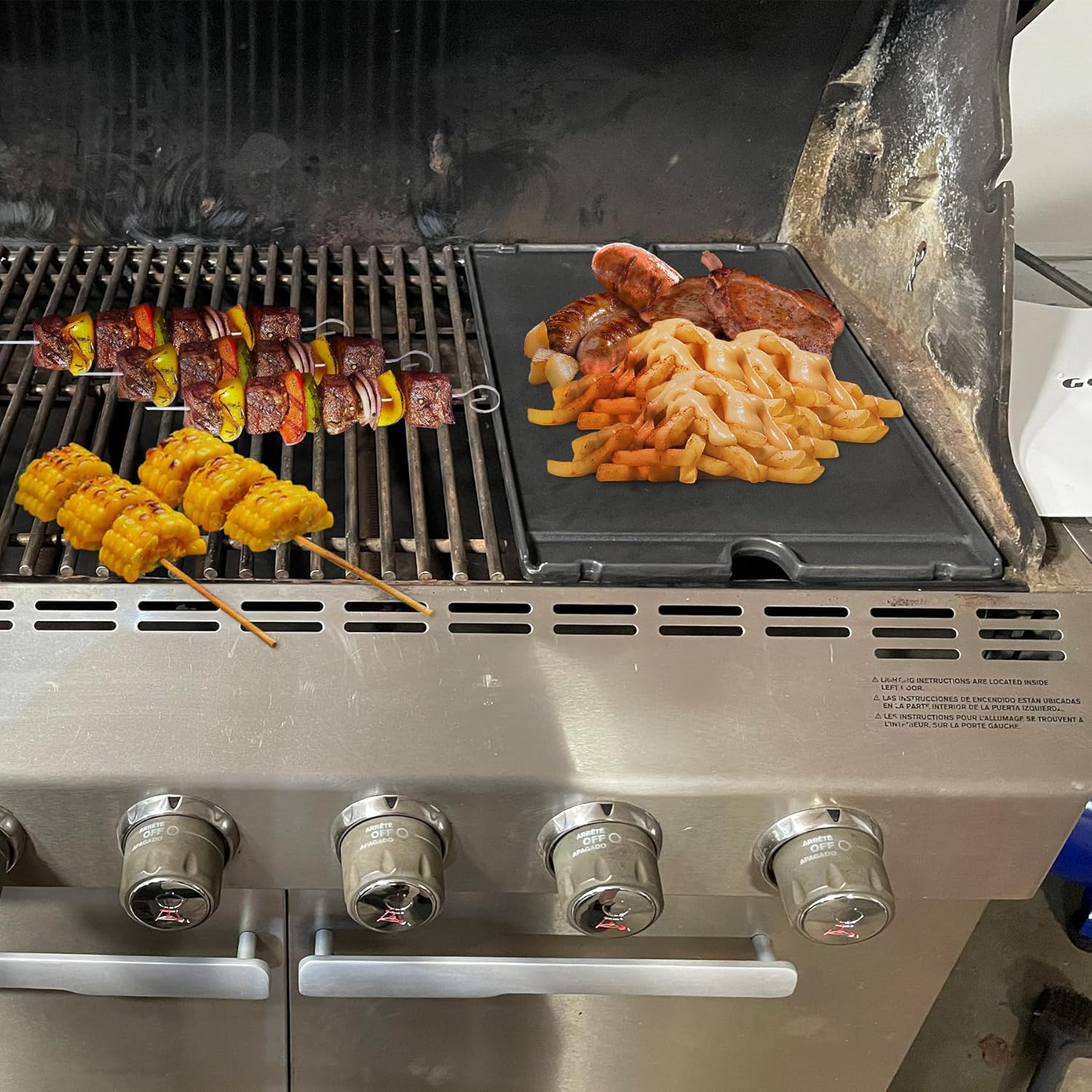 2-in-1 Reversible 19.25” x 11.75” Pre-Seasoned Cast Iron Cooking Griddle for Regal/Imperial Models Grill 11239, Flat Griddle Top Plate for Gas Stove/Charcoal/Electric/Propane/Gas Grill