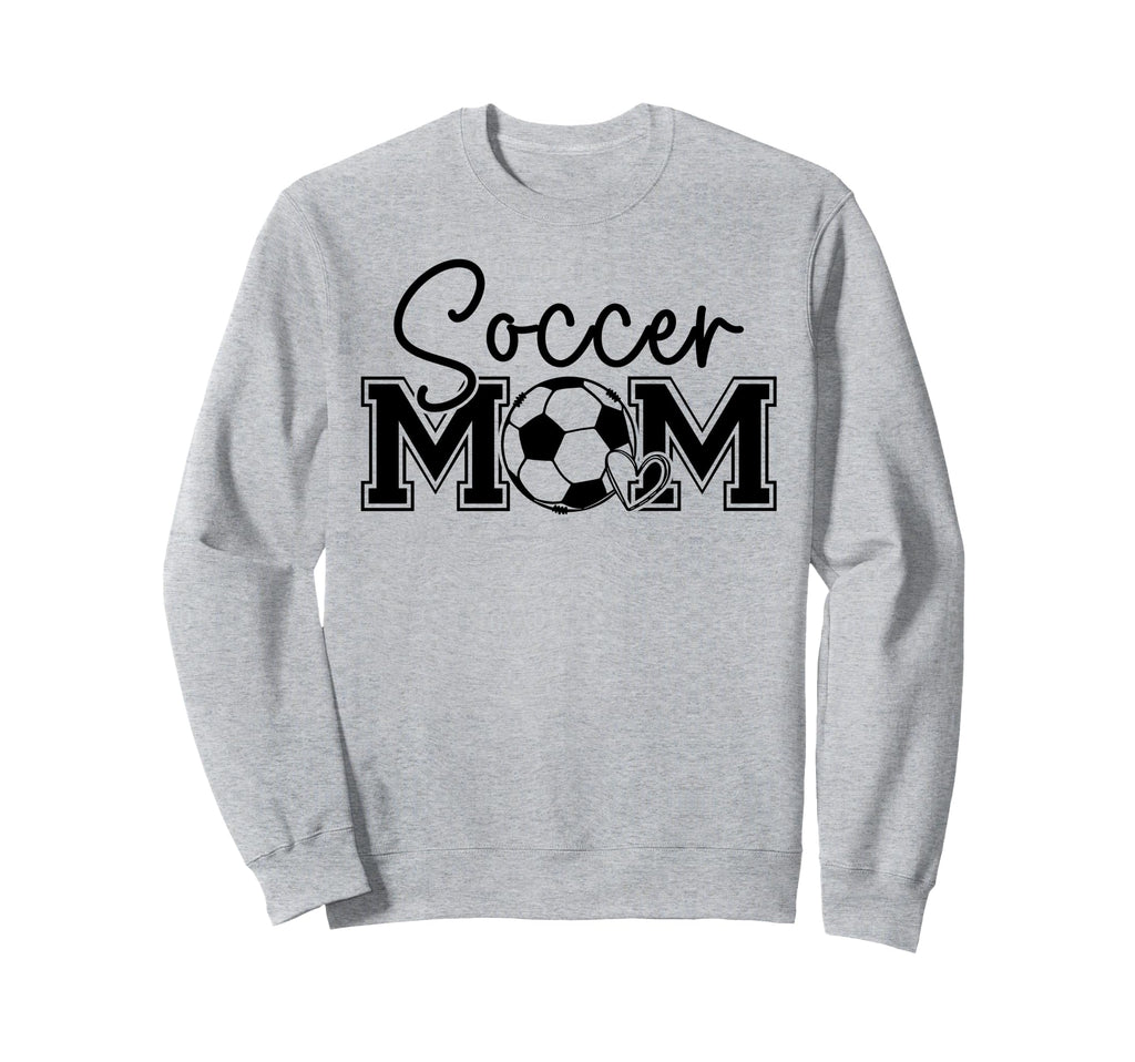 Soccer Mom Heart Game Day Vibes Soccer Sweatshirt - Graphic Print Unisex