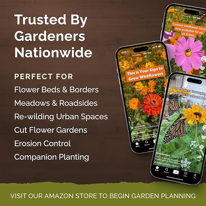 Eden Brothers Zin Master Flower Mixed Seeds for Planting, 1/4 lb, 120,000+ Seeds with California Giant, Mexican, Lilliput Zinnia | Attracts Pollinators, Plant in Spring, Zones 3, 4, 5, 6, 7, 8, 9, 10