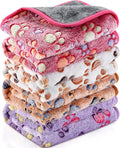 Reginary 4 Pcs Waterproof Guinea Pig Blankets Washable Small Animal Fleece Bedding Absorbent Guinea Pig Cage Liners Reusable Pet Pee Pad Sleep Mat for Hamster Ferret(Paw Print,35 x 24 Inch)