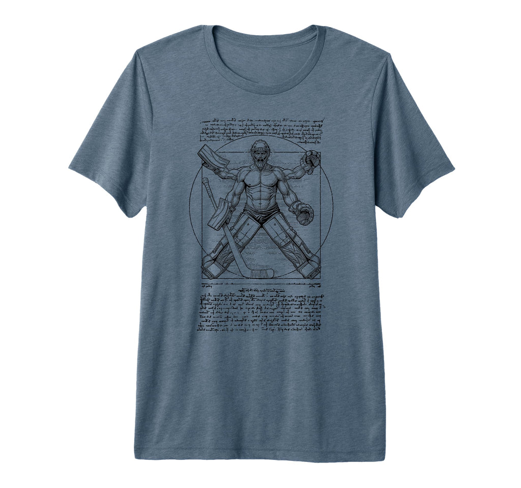 Ice Hockey Goalie Goalkeeper Vitruvian T-Shirt - Aesthetic Graphic Unisex