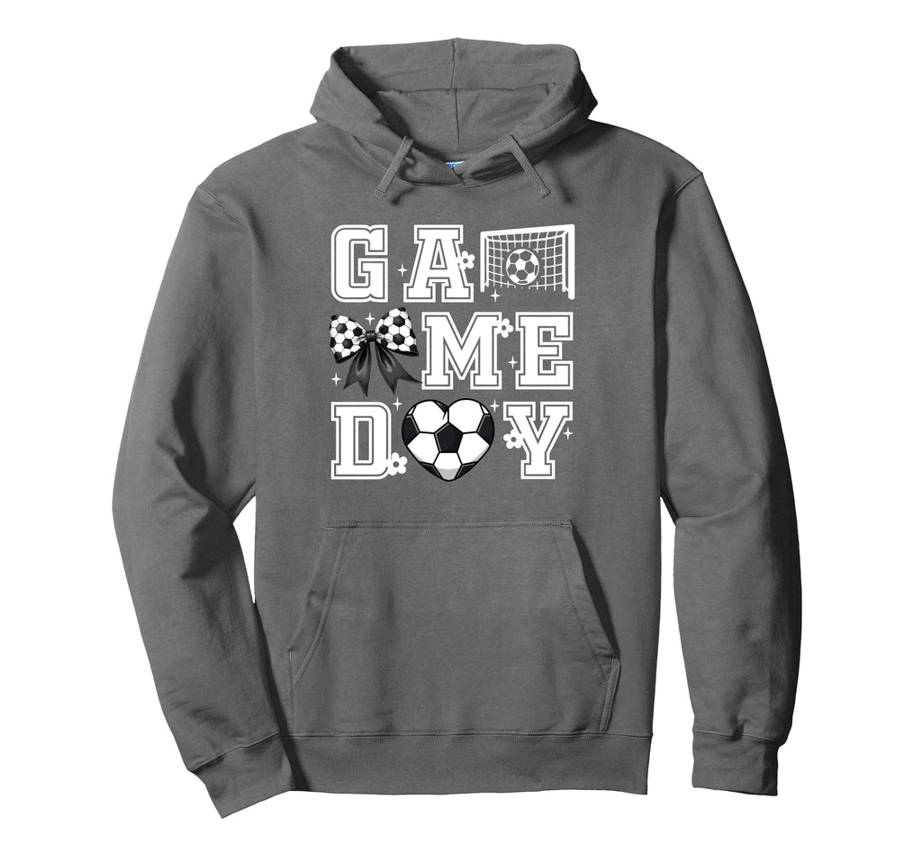 Soccer Game Day Coquette Bow Funny Soccer Hoodie - Trendy Graphic Unisex