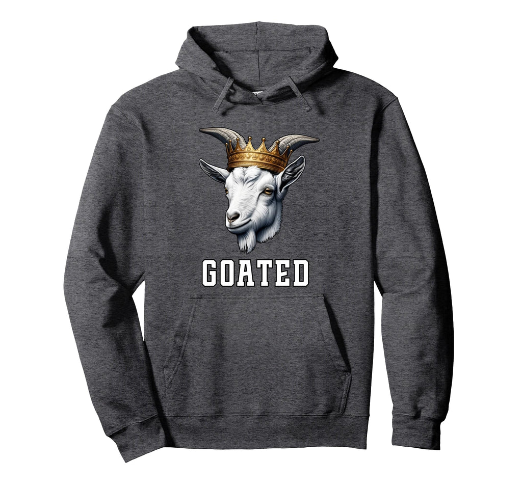 Goated Funny Goat Wearing Crown Sarcastic Hoodie - Graphic Print Men Women