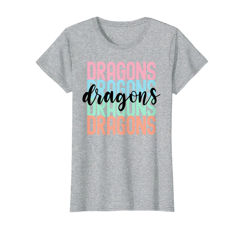 Dragons Team Mascot School Spirit T-Shirt - Fun Novelty Design for Adults