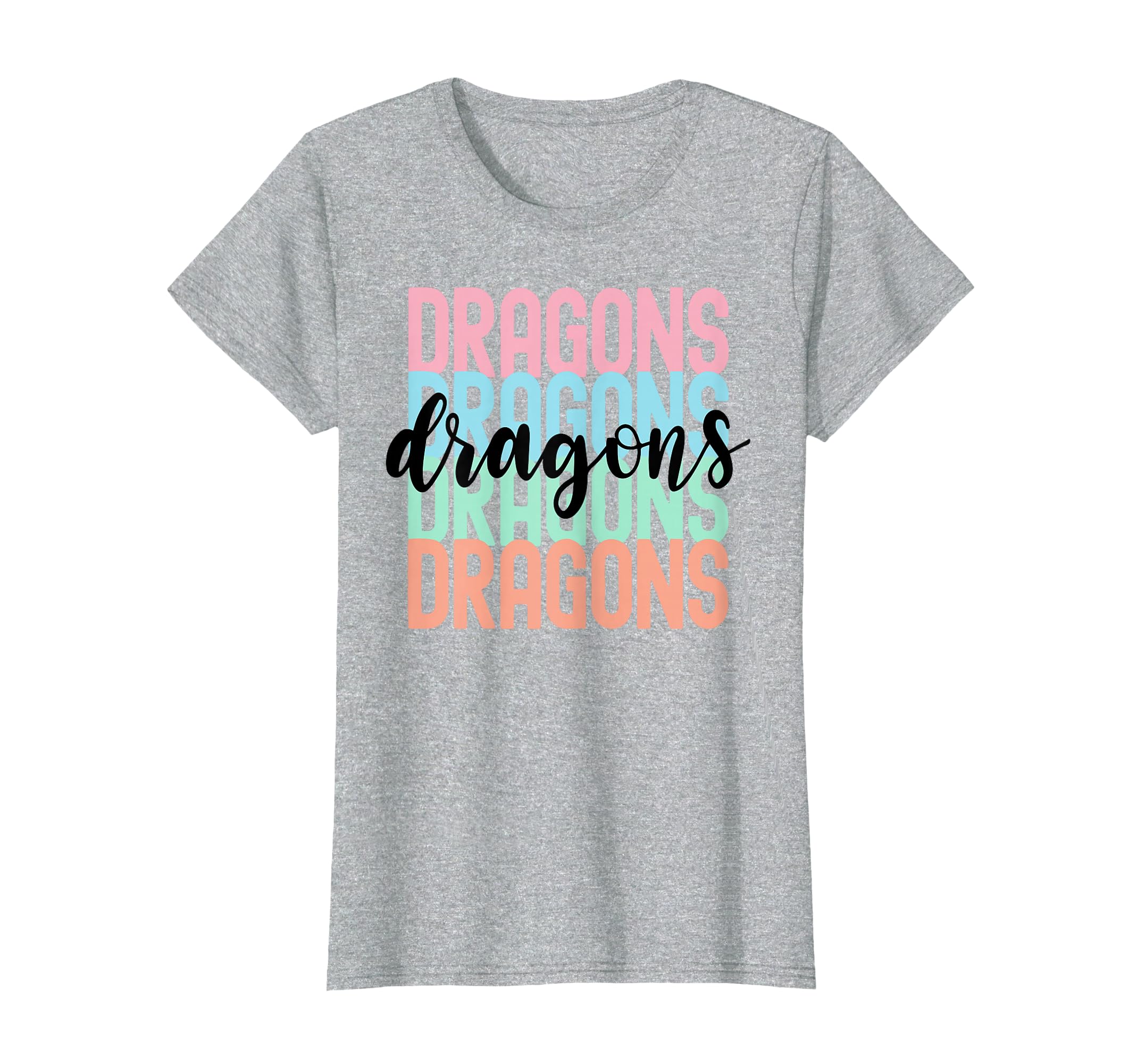 Dragons Team Mascot School Spirit T-Shirt - Fun Novelty Design for Adults