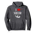 I Love Soccer I Heart Soccer Funny Hoodie - Custom Art Print for Adults