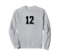 Number 12 80S 90S Soccer Team Sweatshirt - Minimalist Print for Adults