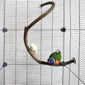 Parrot Perch Stand Bird Cage Stand Pole Natural Wild Grape Stick Grinding Paw Cage Accessories for Parakeet Cockatiels Budgies Conure Lovebirds Platform (S-Shaped)