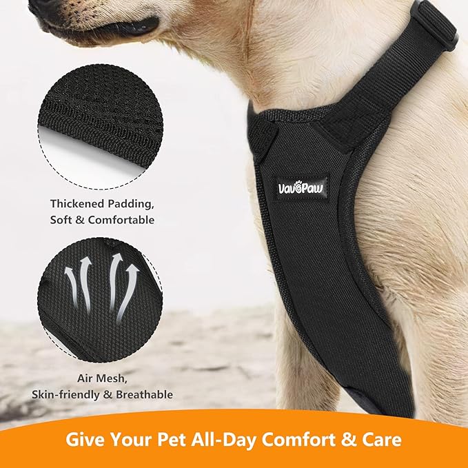 Dog Seat Belt, Safety Vest Dog Car Harness with Adjustable Buckle Dog Seat Belt for Vehicle Nylon Pet Safety Seat Belts Heavy Duty(XXL, Black)