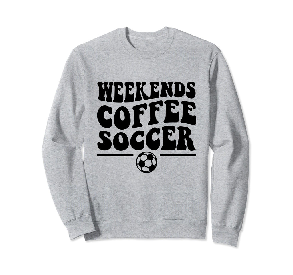 Weekends Coffee Soccer Groovy Mom Sweatshirt - Trendy Graphic Men Women