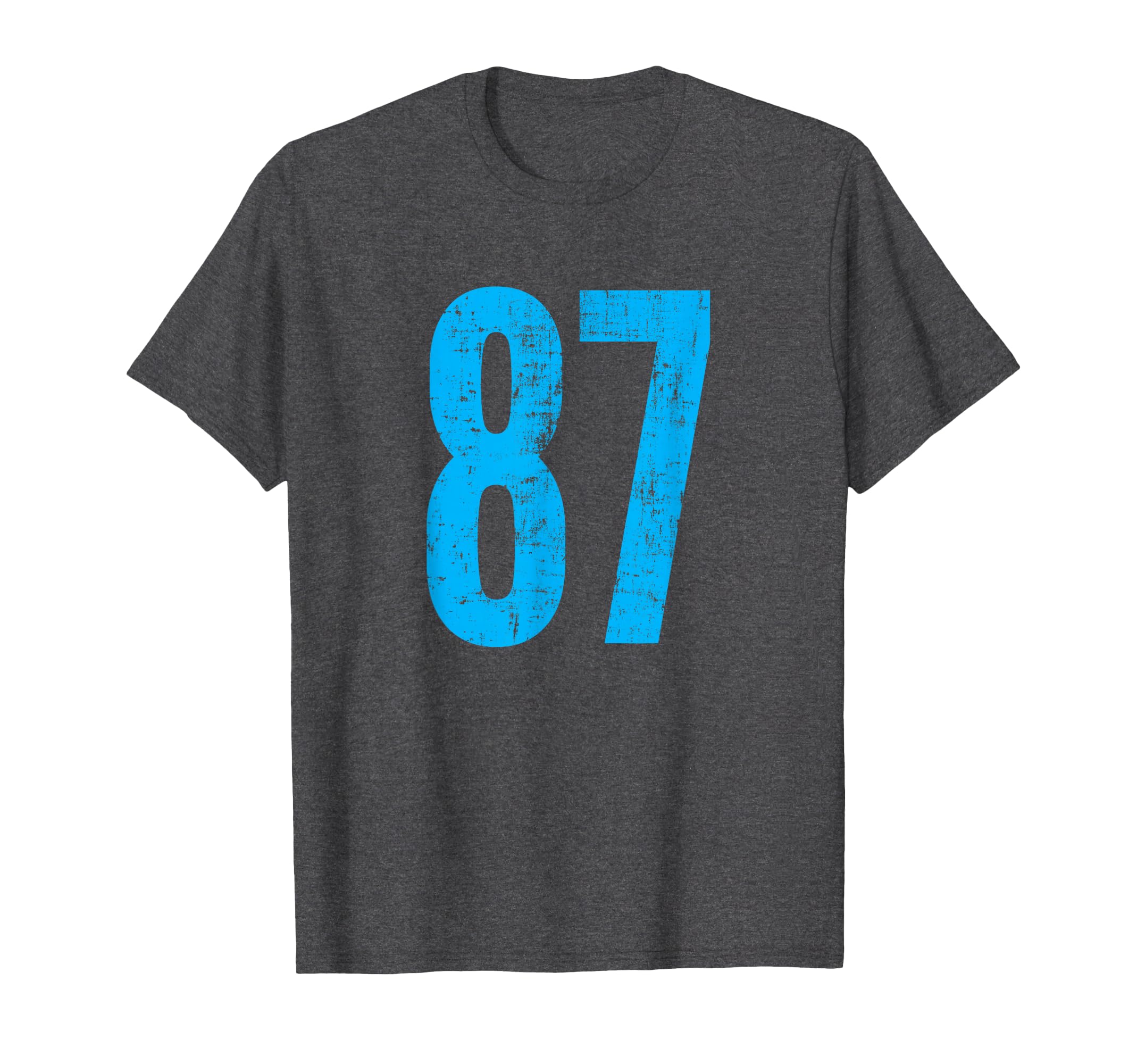Number 87 Distressed Sport Team T-Shirt - Streetwear Style Men Women