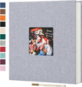 Spbapr Large Photo Album Self Adhesive Linen cover DIY Magnetic Scrapbook album with A Metal Pen Hold 4x6 5x7 6x8 8x10 10x12 Pictures 13.2"x12.8"60pages