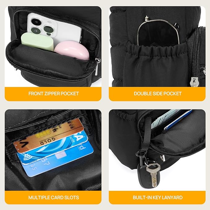 Telena Water Bottle Holder with Strap RFID Crossbody Bags for Women for Walking, Hiking, Cycling