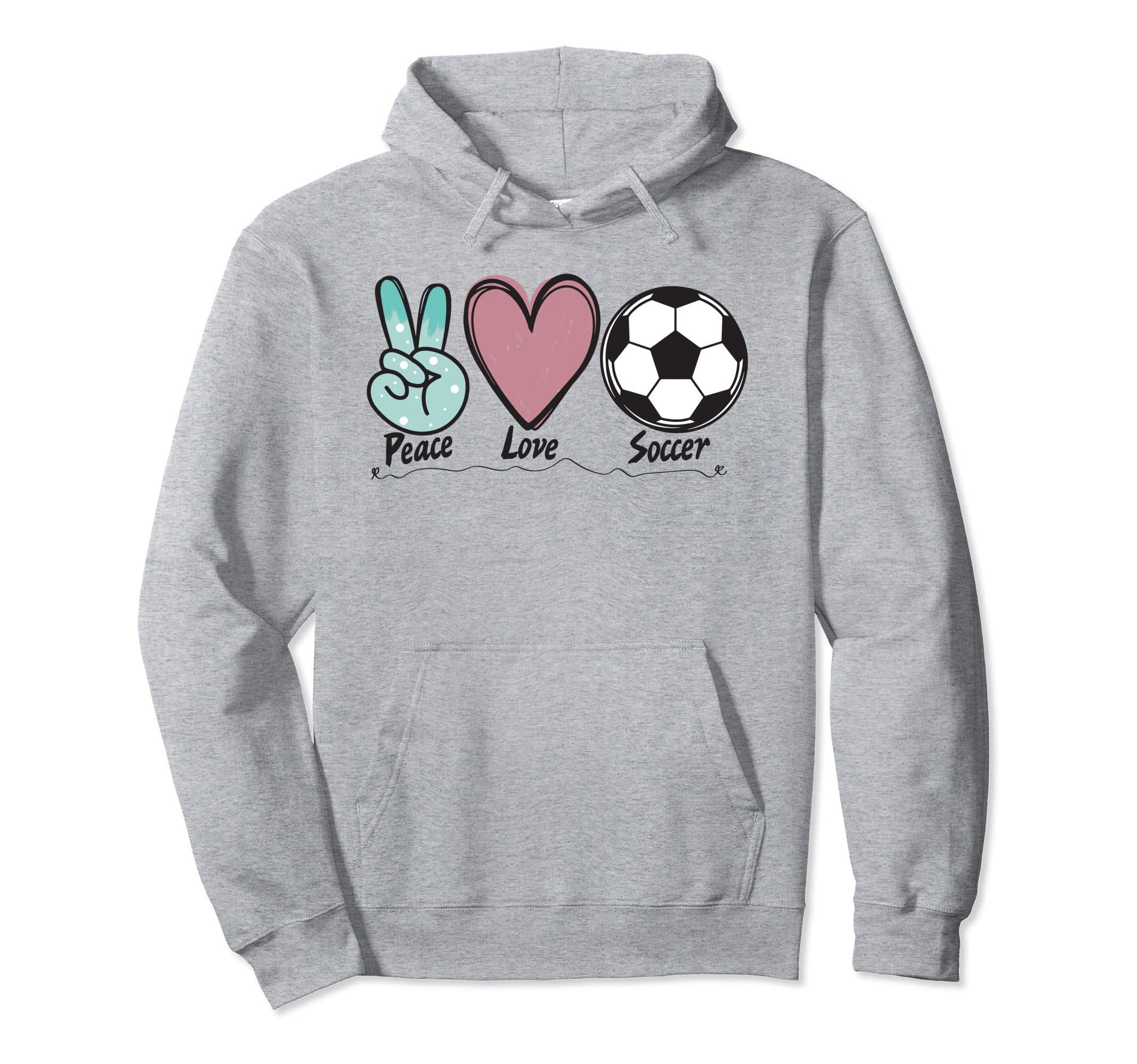 Peace Love Soccer Soccer Lover Hoodie - Aesthetic Graphic for Adults