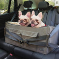 Petsfit Dog Booster Seat for 2 Small Dogs or Medium Dog up to 55 lbs, Large Dog Car Seat with 2 Big Pockets for Cars, Trucks and SUVs (Large, Brown)