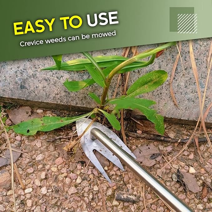 Weeding Artifact Uprooting Garden Weeding Tool, Upgraded Weed Removal Tool, Stainless Steel/Manganese Steel Weed Puller Manual Weeders for Home Gardening Yard Farmland (Wood Handle)