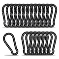 KINLINK 20 Pack Black Carabiner Clip, 3.54 inch Heavy Duty Spring Snap Hook, Caribeener Clips for Camping, Hiking, Travel, Fishing, Quick Link Keychain, Water Bottle, Backpack
