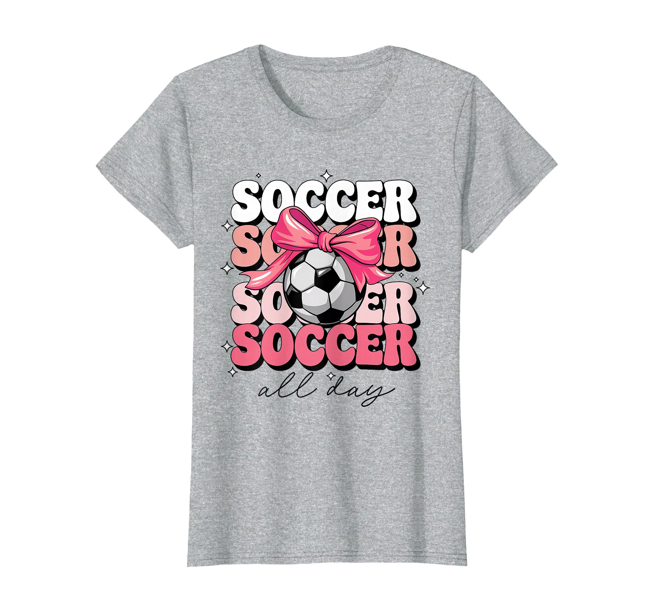 Groovy Soccer Coquette Bow Soccer T-Shirt - Streetwear Style for Adults