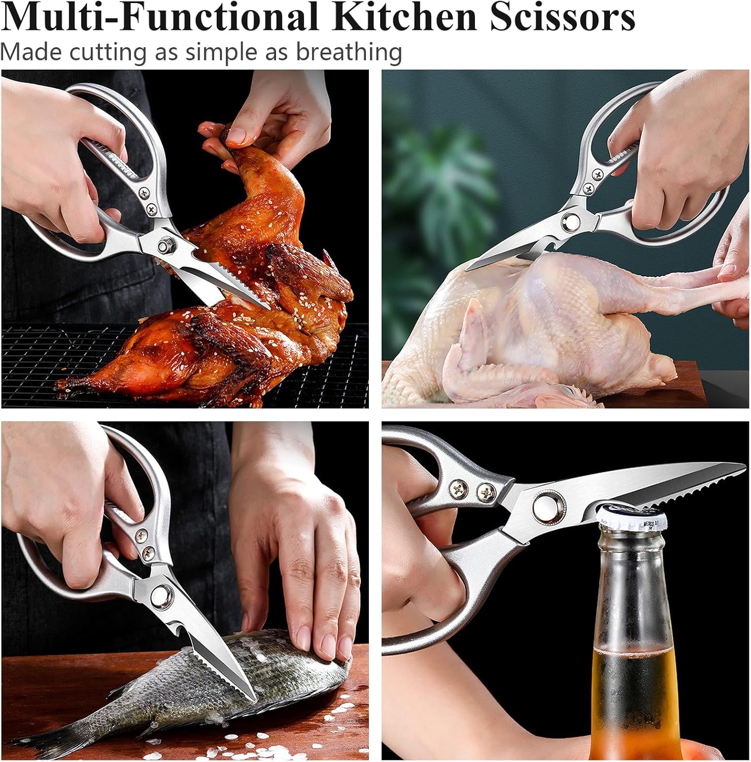 35pcs Deluxe Grilling Gifts Set for Birthday Fathers Day, Stainless Steel BBQ Accessories Kit for Men Dad, Professional Grill Tools Utensils with Scissors, Meat Claws in Aluminum Case Brown