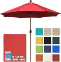 EliteShade USA 10-Year-Non-Fading 9Ft Market Umbrella Patio Umbrella Outdoor Table Umbrella with Ventilation,Logo Red