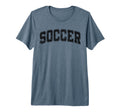 Soccer Varsity Black Text Tri Blend T-Shirt - Graphic Print for Adults