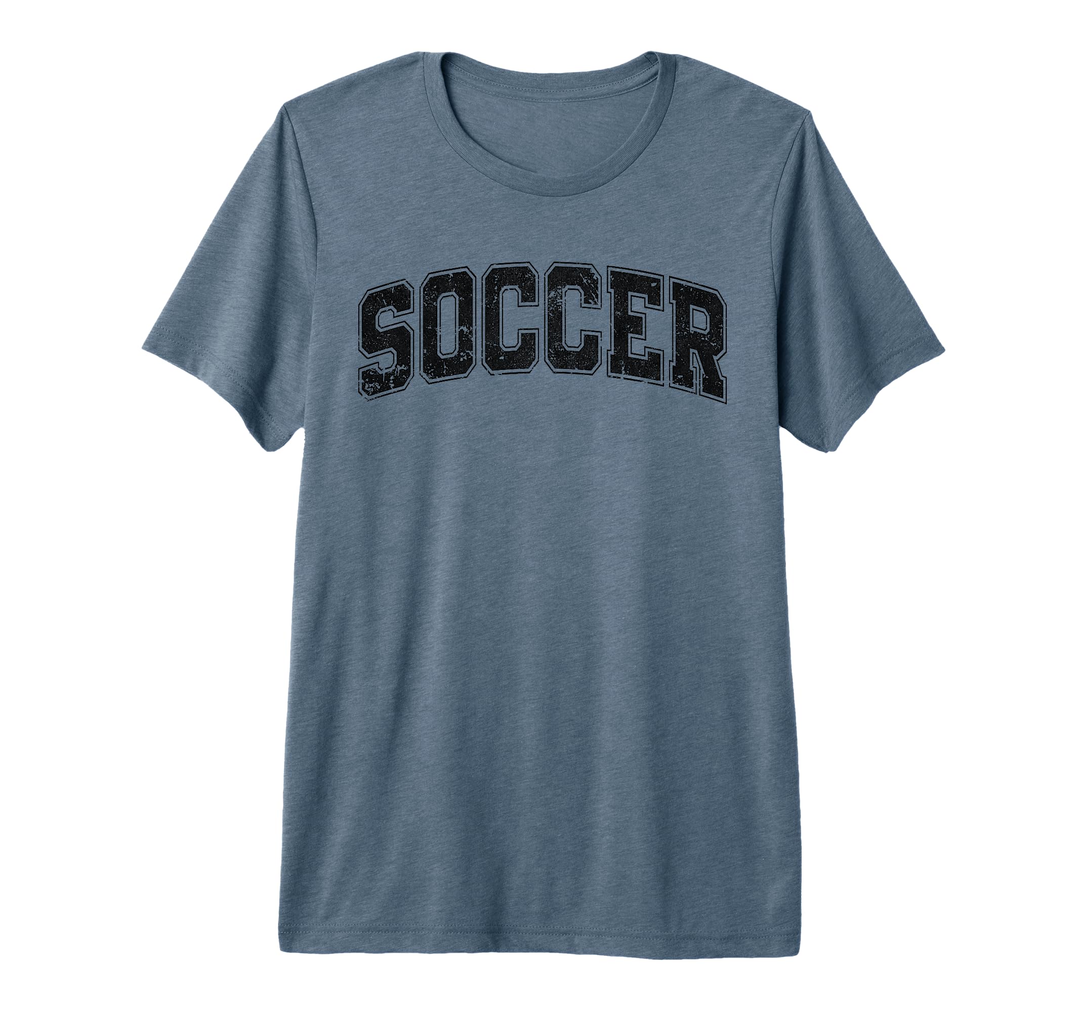 Soccer Varsity Black Text Tri Blend T-Shirt - Graphic Print for Adults