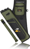 SUNYA Archery Hip Quiver for Arrows. Includes 3 Tubes Arrow Holder, Accessories Pockets and Waist Belt. Fit for Compound and Recurve Bow Practice.