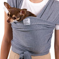 Dog Sling Carrier for Small Dogs - Anti-Anxiety Cat Sling, Puppy Pouch - Pet Sling in Gray Black Blue Green Pink Yellow (Gray, Large)