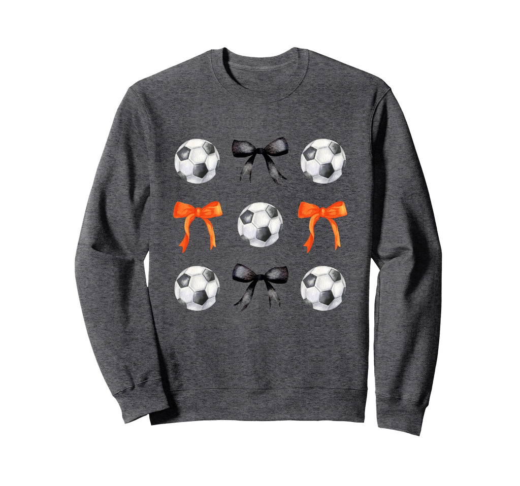 Basketballs Bows Soccer Player Sweatshirt - Unique Graphic for Adults