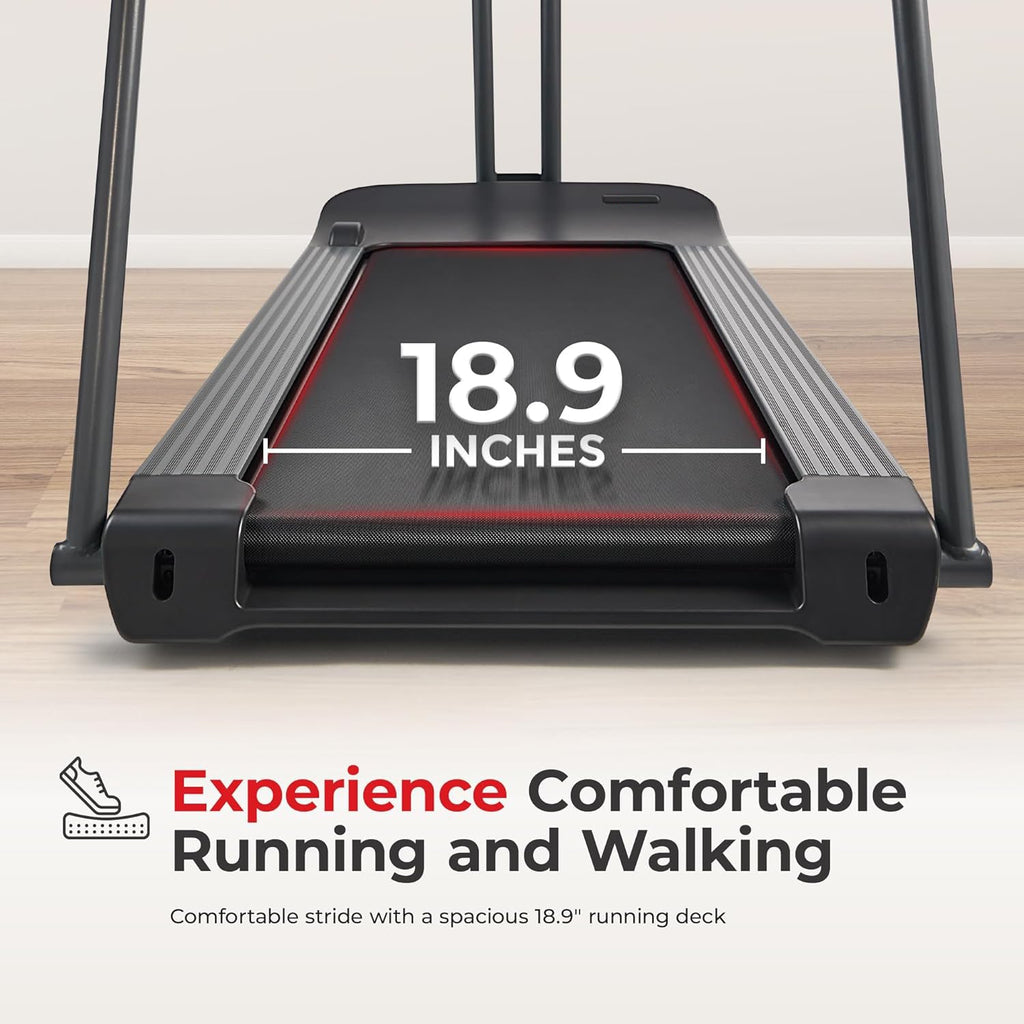 Endurance Cardio Running Walking Treadmill with Extended Safety Handrails, Wide Deck, Shock Absorption, Digital Monitor, Optional Free App Bluetooth Connection