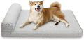 Tinaco Orthopedic Cooling Bed for Large Dogs & Cats, Removable Washable Cover (X-Large, White/Grey)