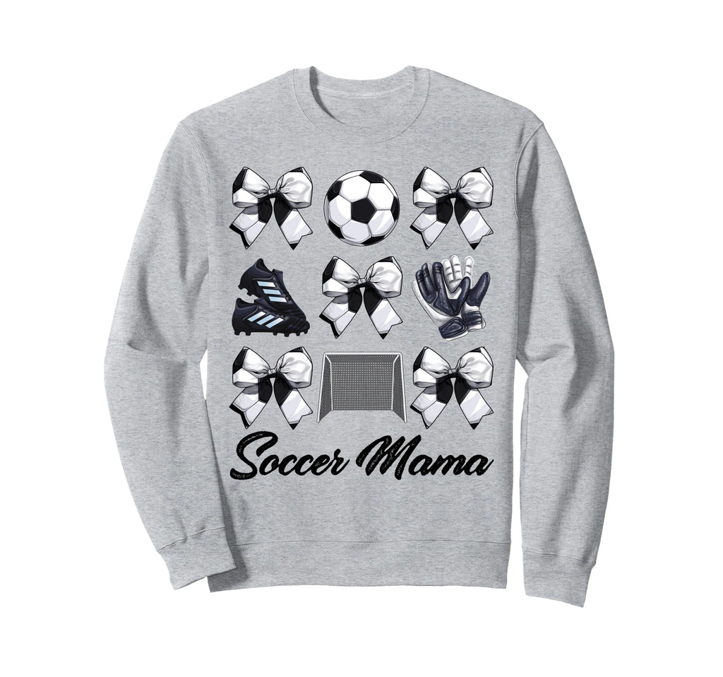 Soccer Mama Bow Soccer Mom Mommy Mothers Sweatshirt - Graphic Print Unisex