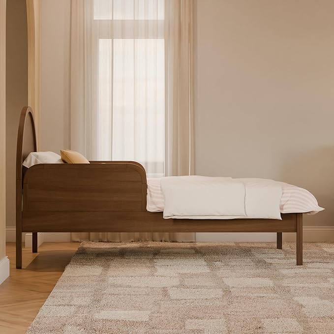Babyletto Twin/Full Size Guardrail - GREENGUARD Gold Certified Bed Rail for Toddlers - Removable Wooden Baby Bedside Railing Guard for Child Safety & Sleep - Kids/Toddler Bed Rails/Side Guards, Walnut