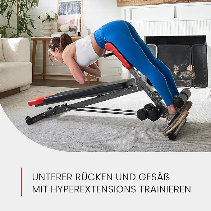 Finer Form Multi-Functional Weight Bench for Full All-in-One Body Workout – Versatile Adjustable Workout Bench for Home Gym. Fitness equipment perfect for Back HyperExtension, Bench Press, Roman Chair Exercise, Sit up. Adjusts to Decline or Flat Bench.