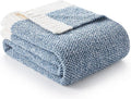 Snuggle Sac Heather Blue Bed Blanket Oversized Twin XL 66x90, Super Soft Warm Blankets for Bed, Living Room, Luxurious Microfiber Blanket Dupes, Heather Blue, 66x90