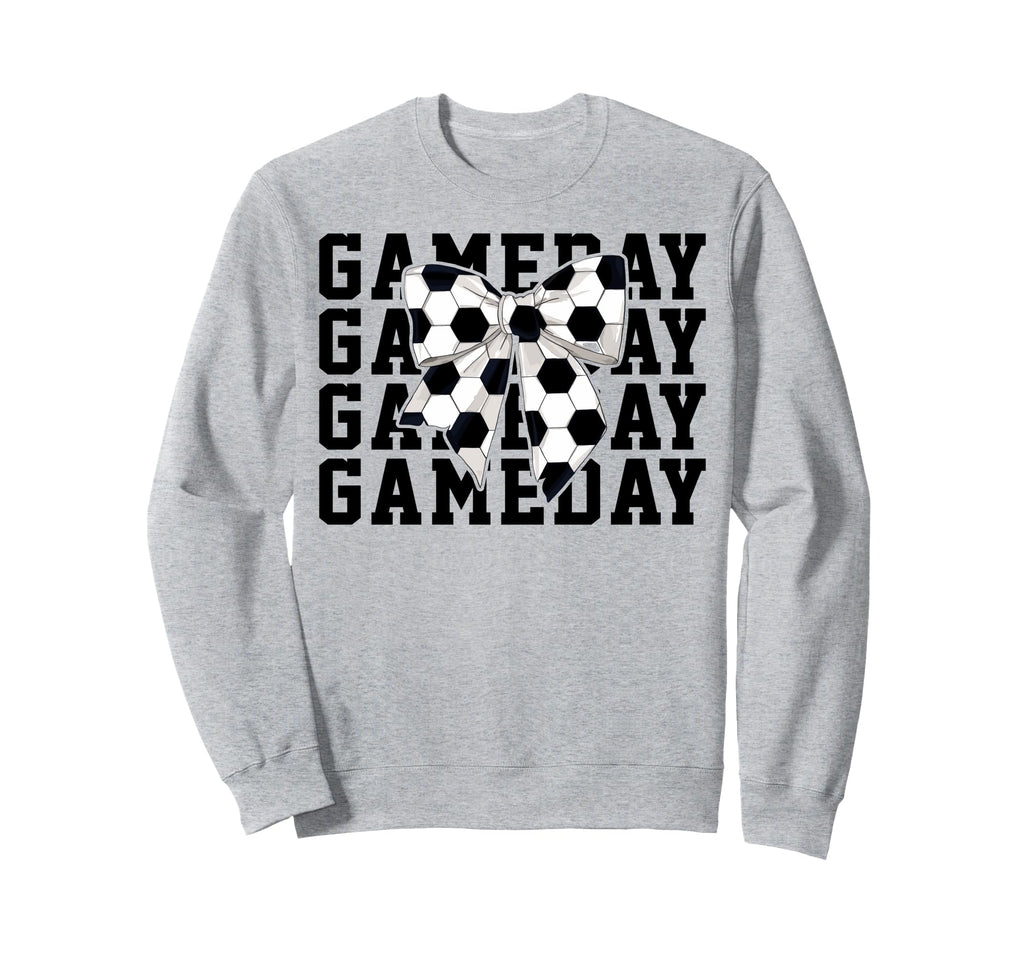 Soccer Lover Coquette Bow Game Day Sweatshirt - Trendy Graphic Unisex
