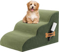 Romrol Dog Stairs Ramp for High Beds Couches, High Density Foam Pet Steps with Durable Non-Slip Waterproof Fabric Cover, Dog Stairs for Small Dogs or Cats or Pets, 3-Step,15 Inch,Green