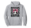 Soccer Sister Soccer Coquette Bow Hoodie - Custom Art Print Men Women