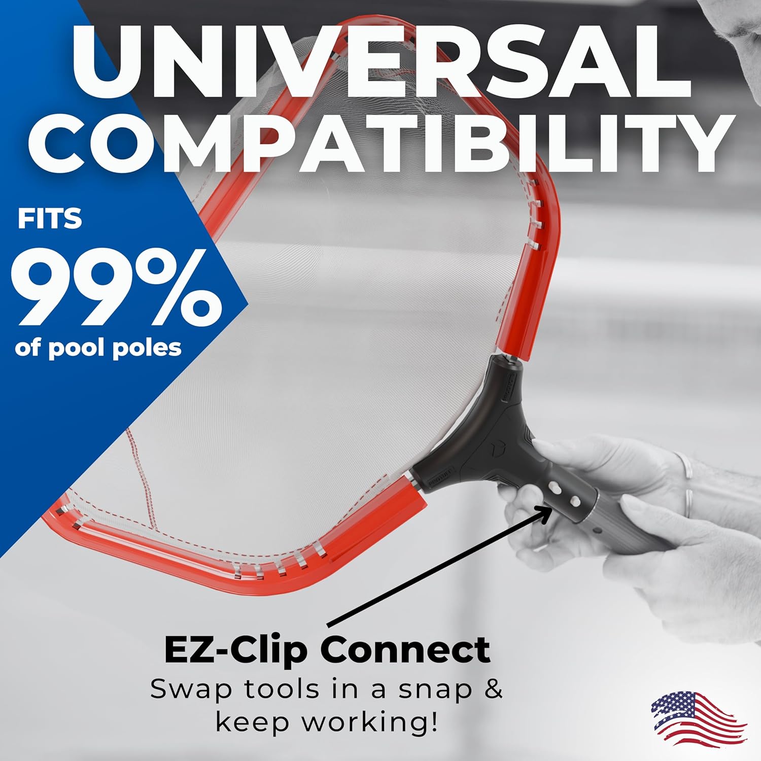 ProTuff 17" Silt Net Pool Skimmer for PROS – “490 Promise” Unlimited Unconditional Replacement – Ultra-Durable Ultra Fine Net for Silt – Heavy-Duty Aluminum Frame, EZ-Clip & Deep Bag for Cleaning