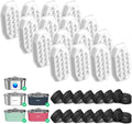 Official 32PCS Cat Water Fountain Filters Replacement & Pre-Filter Sponges for 3.2L/108oz Automatic Pet Water Fountain (16 filters +16 sponges)