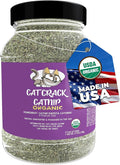 Cat Crack Organic Catnip, 100% Natural Cat Nips Organic Blend That Energizes and Excites Cats, Used for Cat Play, Training, & New Catnip Toys (4 Cups)