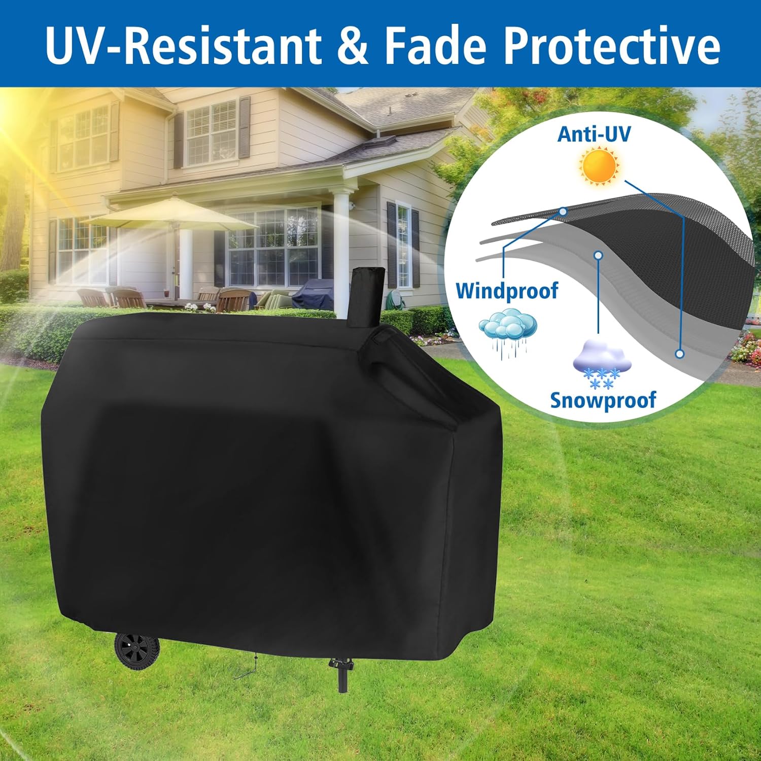 Charcoal Grills Cover for Royal Gourmet CC1830W 30 Barrel Charcoal Grill&for CC1830S Charcoal Grill, Heavy Duty Waterproof Cover, Outdoor BBQ Grilling Cover